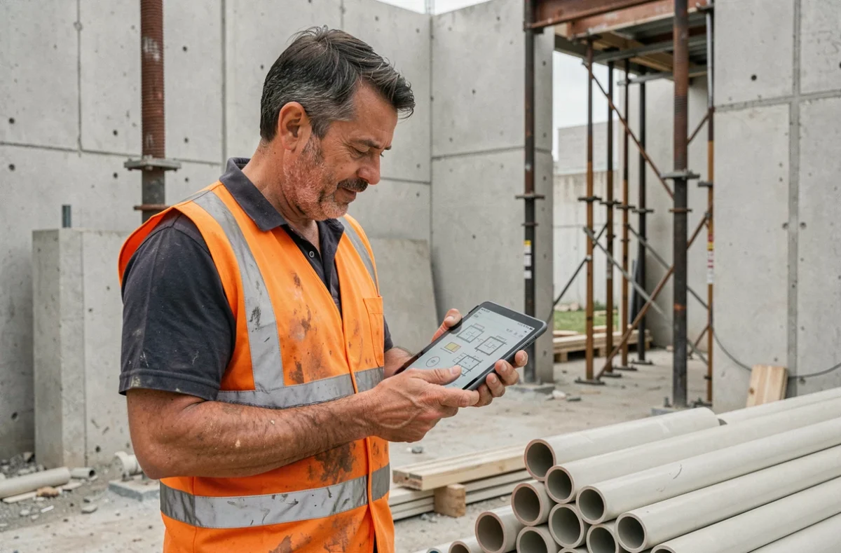 Professionnel de Elma BTP Services sur un chantier de plomberie et construction à Dijon