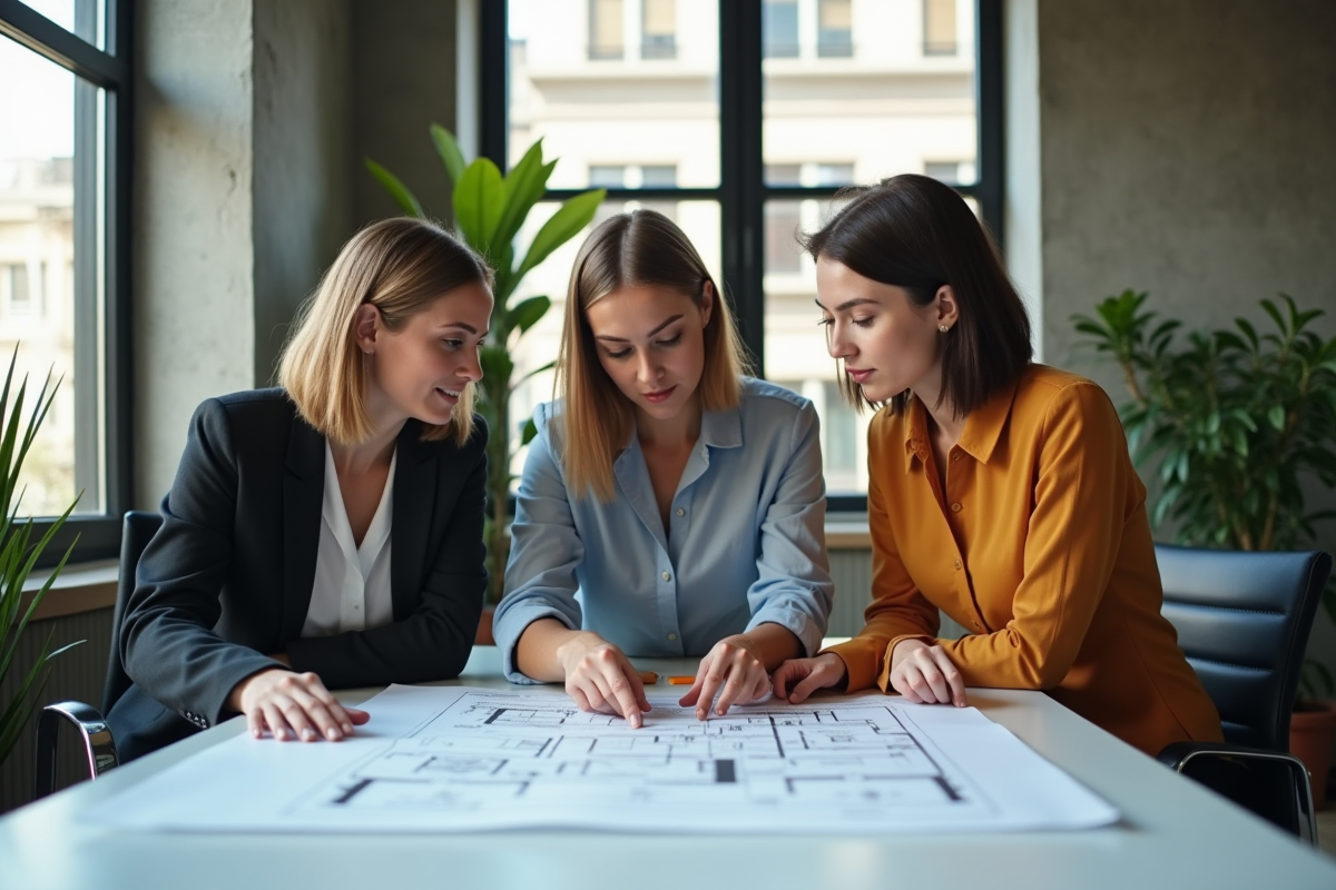 Équipe de professionnels discute autour d