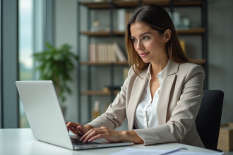 Jeune femme professionnelle compare plans DeepL Pro