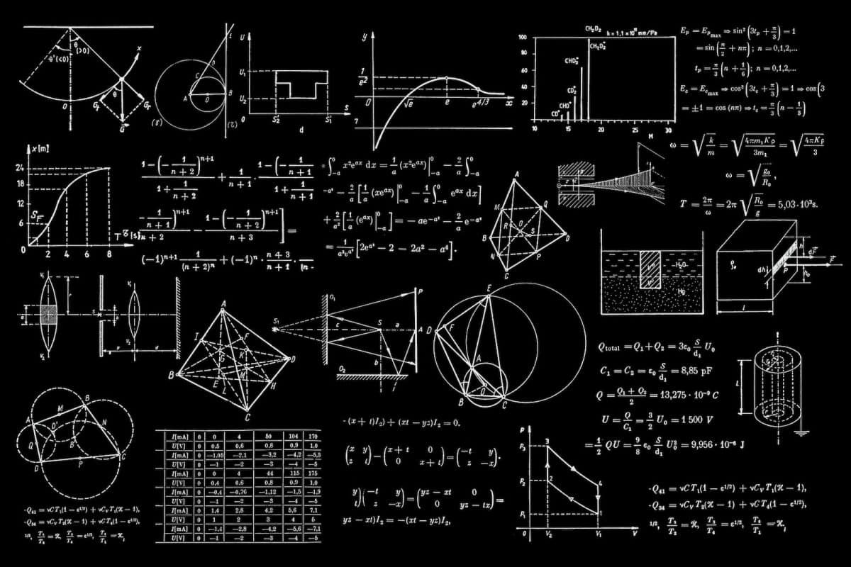 a blackboard with a bunch of diagrams on it