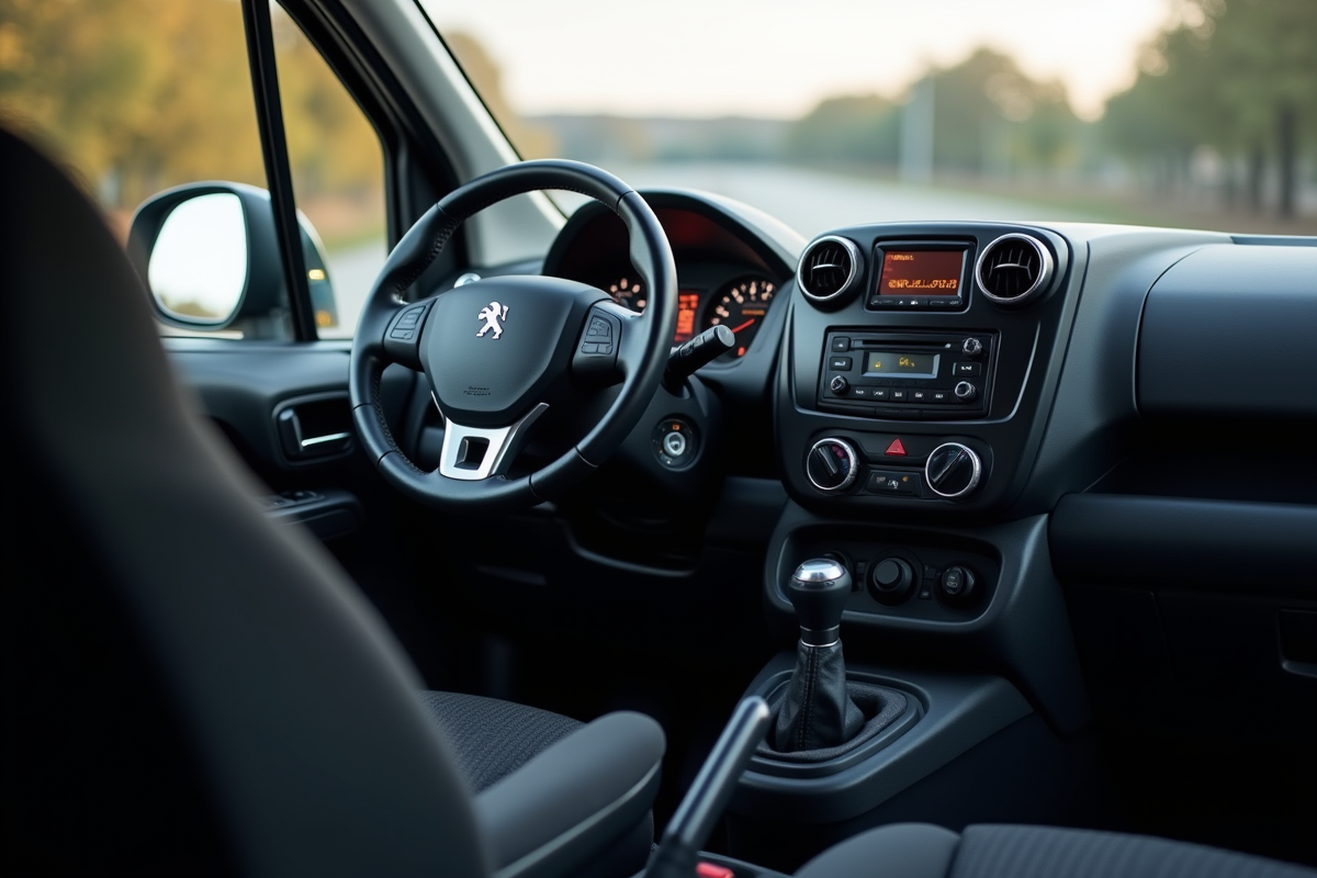 Intérieur du Peugeot Partner Tepee avec tableau de bord